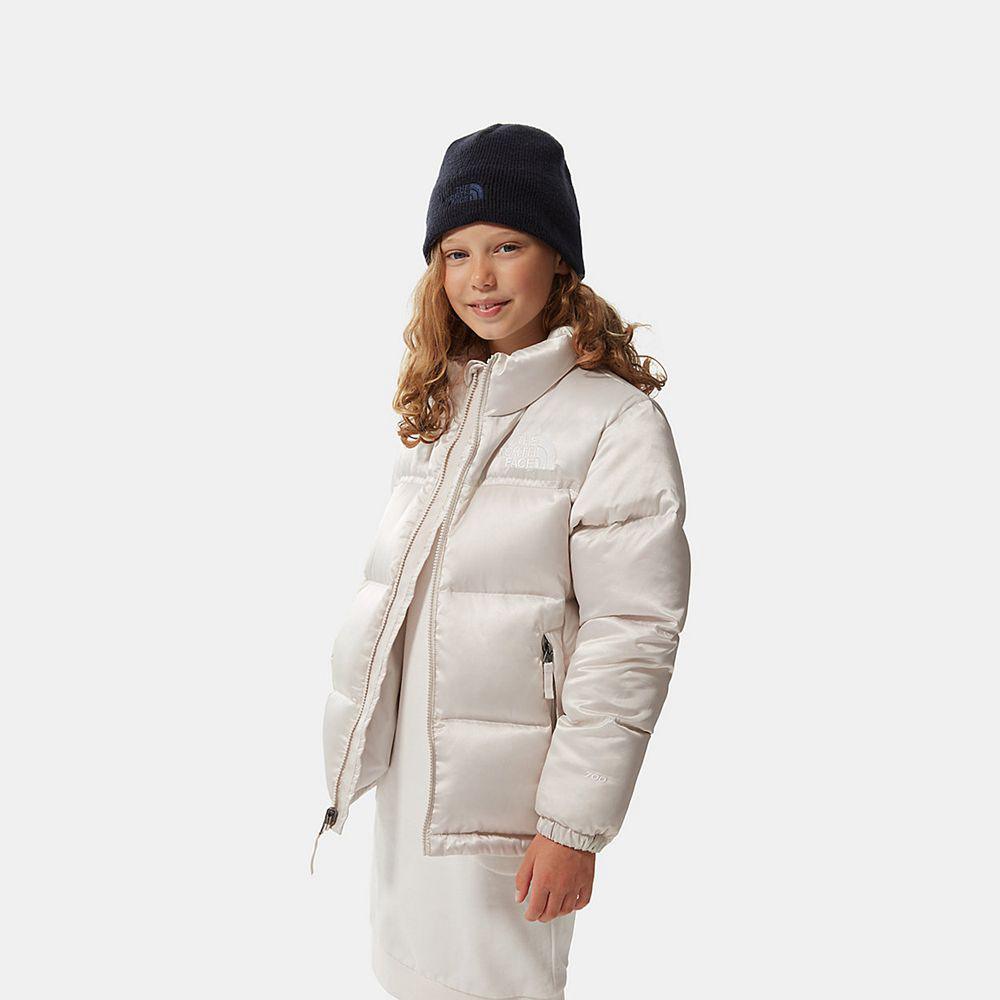 The North Face 1996 Printed Retro Παιδικα Μπουφάν Nuptse - Ανοιχτο Γκρι / Μεταλλικός (DSQE14263)